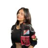 racing icon black f1 vintage printed jacket