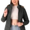 women's puffer regular fit bomber jacket